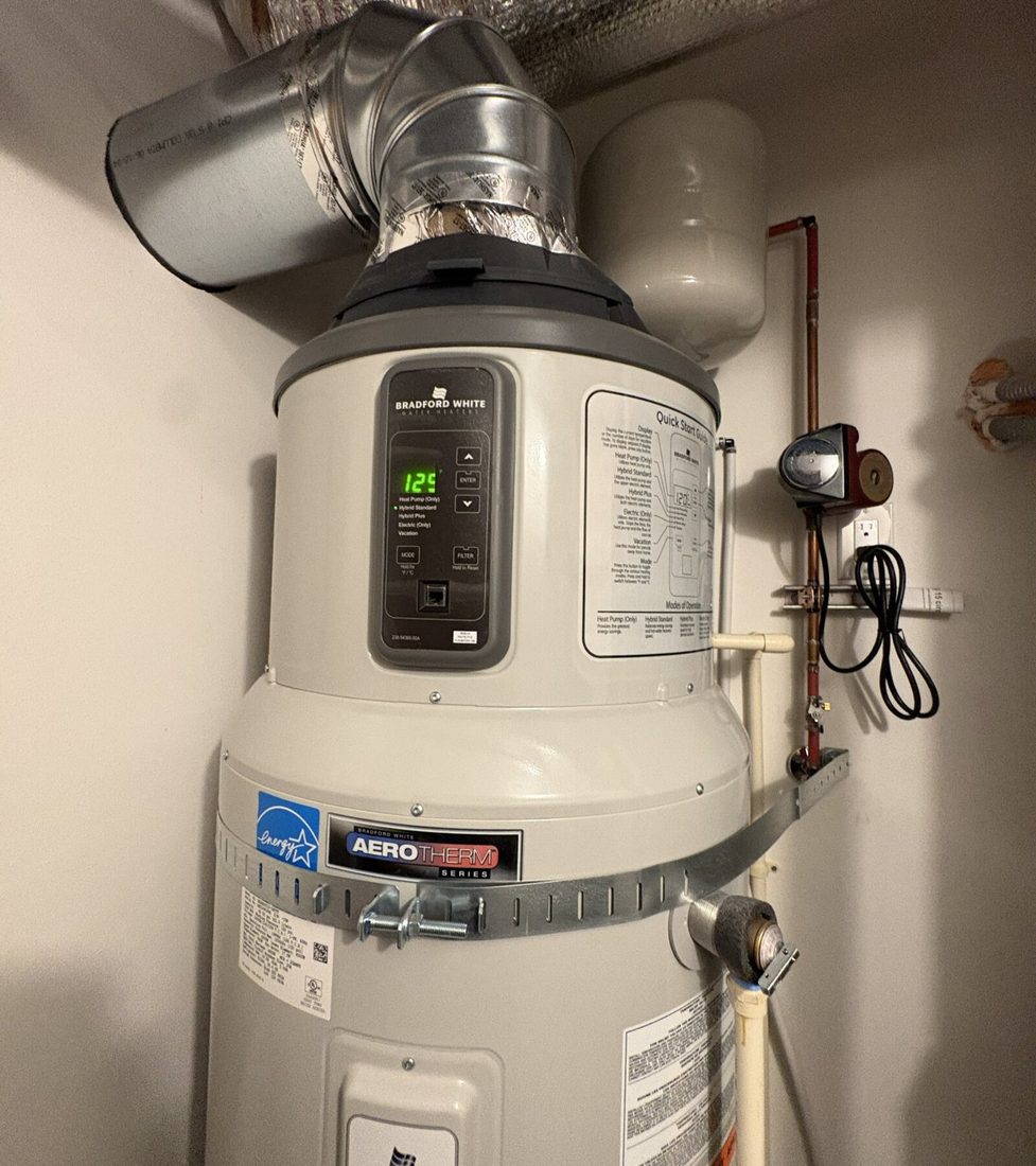 Bradford White hybrid heat pump water heater installation